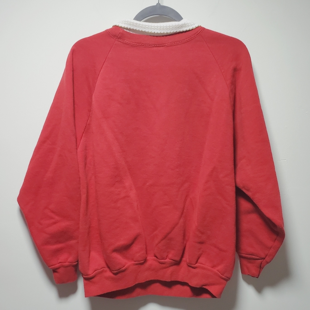 Vintage Ugly Christmas Sweatshirt Collar Village Town Size 1X Holidays Winter - Picture 2 of 8
